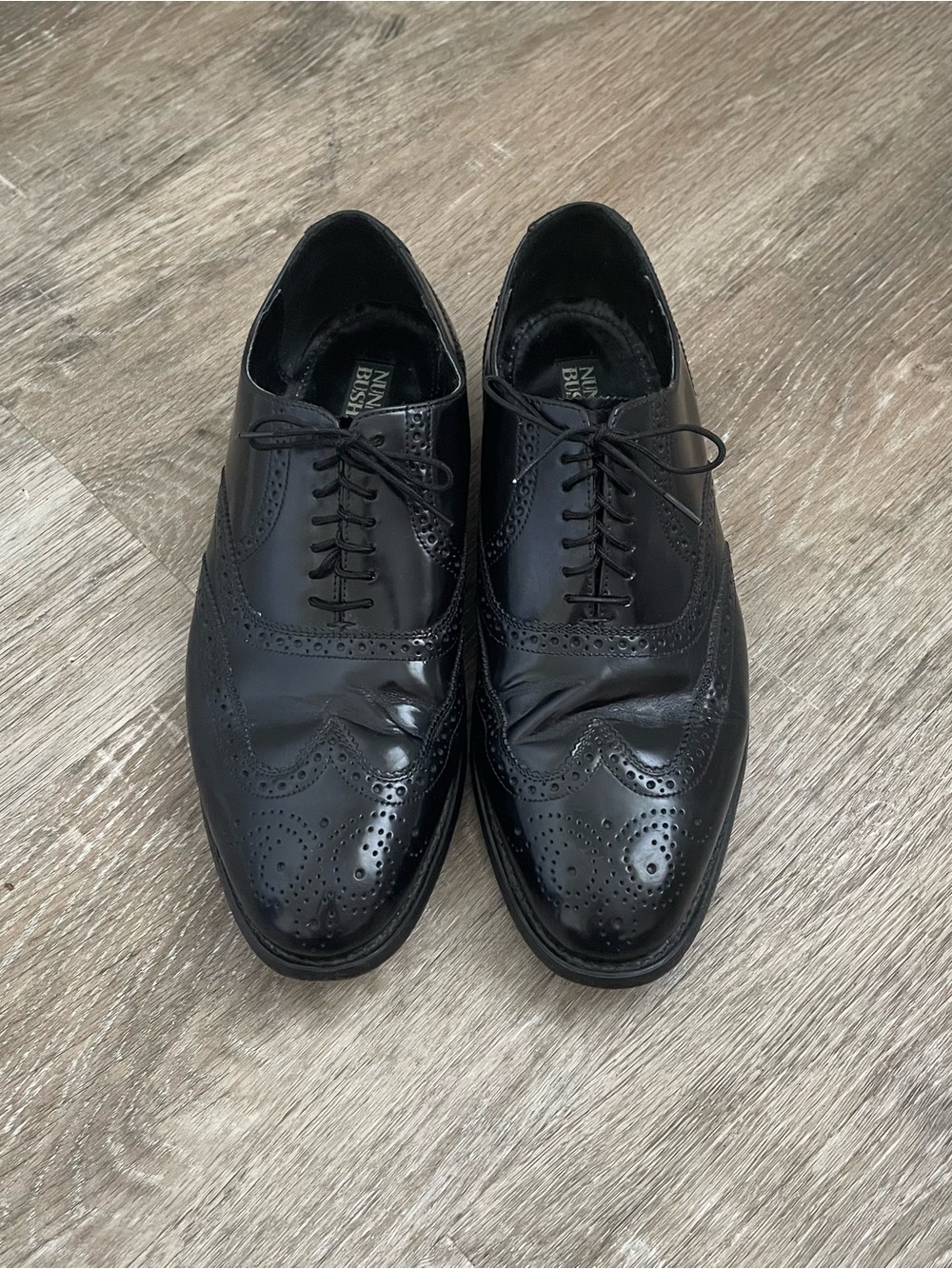 Nunn Bush Black Leather Wingtip Oxford Dress Shoes Men’s Size 11E Classic Brogue